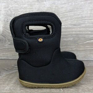 Bogs Waterproof 14f Classic Solid Toddler Boy Sz 4 Pull On Winter Black Boots